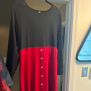 1X SHEIN RED AND BLACK DRESS (FREE SHIPPING)
